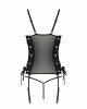 Сітчастий корсет з екошкіри Passion Malwia Corset 4XL/5XL black, з люверсами та знімними пажами Сітчастий корсет з екошкіри Passion Malwia Corset 4XL/5XL black, з люверсами та знімними пажами