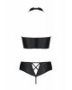 Комплект з екошкіри Passion Nancy Bikini 6XL/7XL black, бра та трусики з імітацією шнурівки Комплект з екошкіри Passion Nancy Bikini 6XL/7XL black, бра та трусики з імітацією шнурівки