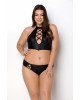 Комплект з екошкіри Passion Nancy Bikini 6XL/7XL black, бра та трусики з імітацією шнурівки Комплект з екошкіри Passion Nancy Bikini 6XL/7XL black, бра та трусики з імітацією шнурівки