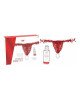 Набір Intt BRAZILIAN PANTY RED: трусики на зав’язках S-XL з перлинним кільцем + полунична змазка Набір Intt BRAZILIAN PANTY RED: трусики на зав’язках S-XL з перлинним кільцем + полунична змазка