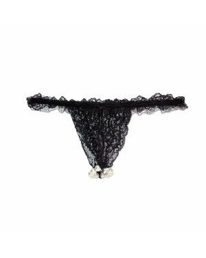 Набір Intt BRAZILIAN PANTY BLACK: трусики на зав’язках S-XL з перлинним кільцем + полунична змазка Набір Intt BRAZILIAN PANTY BLACK: трусики на зав’язках S-XL з перлинним кільцем + полунична змазка
