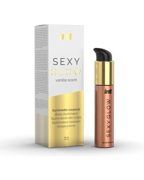Крем-шимер для тіла Intt Sexy Glow (60 мл) з олією ши та ароматом ванілі, сяйна засмагла шкіра Крем-шимер для тіла Intt Sexy Glow (60 мл) з олією ши та ароматом ванілі, сяйна засмагла шкіра