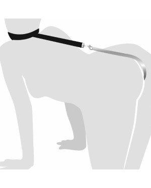 Анальний гак із нашийником з натуральної шкіри Art of Sex - Anal hook, Чорний