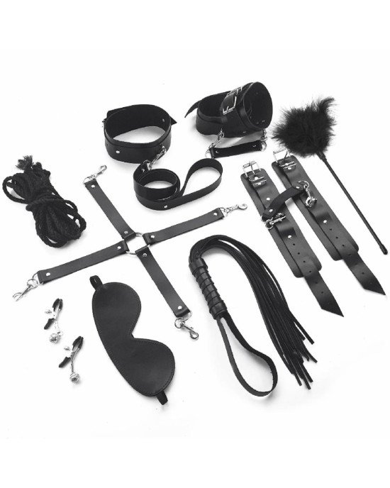 Набір Art of Sex - BDSM Set Leather, 10 предметів, натуральна шкіра, Чорний Набір Art of Sex - BDSM Set Leather, 10 предметів, натуральна шкіра, Чорний