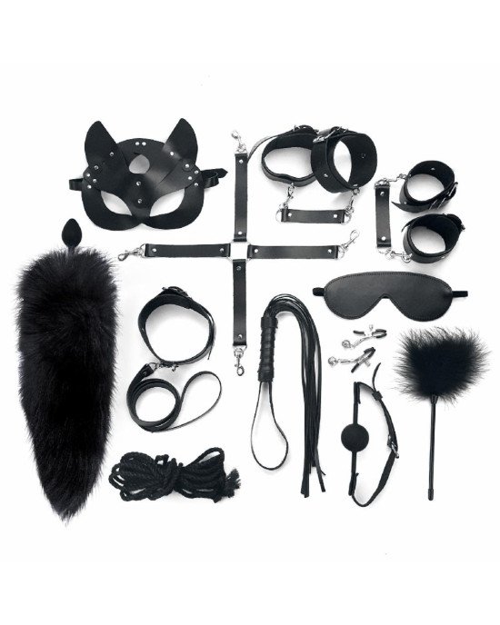 Набір Art of Sex - Maxi BDSM Set Leather, 13 предметів, натуральна шкіра, Чорний