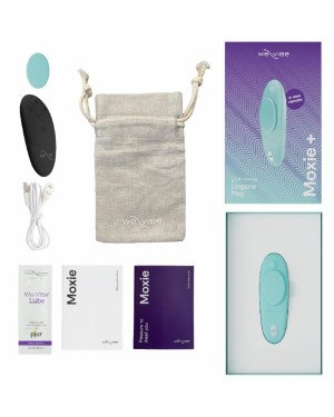 Смарт-вібратор у трусики We-Vibe Moxie+ Aqua, оновлений пульт ДК Смарт-вібратор у трусики We-Vibe Moxie+ Aqua, оновлений пульт ДК
