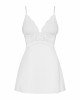 Сатиновий пеньюар із мереживом Obsessive 810-BAB-2 babydoll & thong S/M, білий, пеньюар, танга Сатиновий пеньюар із мереживом Obsessive 810-BAB-2 babydoll & thong S/M, білий, пеньюар, танга