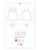 Сатиновий пеньюар з мереживом Obsessive 810-BAB-2 babydoll & thong L/XL, білий, пеньюар, танга Сатиновий пеньюар з мереживом Obsessive 810-BAB-2 babydoll & thong L/XL, білий, пеньюар, танга