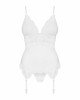 Сатиновий мереживний корсет Obsessive 810-COR-2 babydoll & thong S/M, білий, корсет, танга Сатиновий мереживний корсет Obsessive 810-COR-2 babydoll & thong S/M, білий, корсет, танга