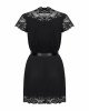 Сатиновий відкритий пеньюар на поясі Obsessive 810-PEI–1 peignoir black 2XL/3XL, чорний Сатиновий відкритий пеньюар на поясі Obsessive 810-PEI–1 peignoir black 2XL/3XL, чорний