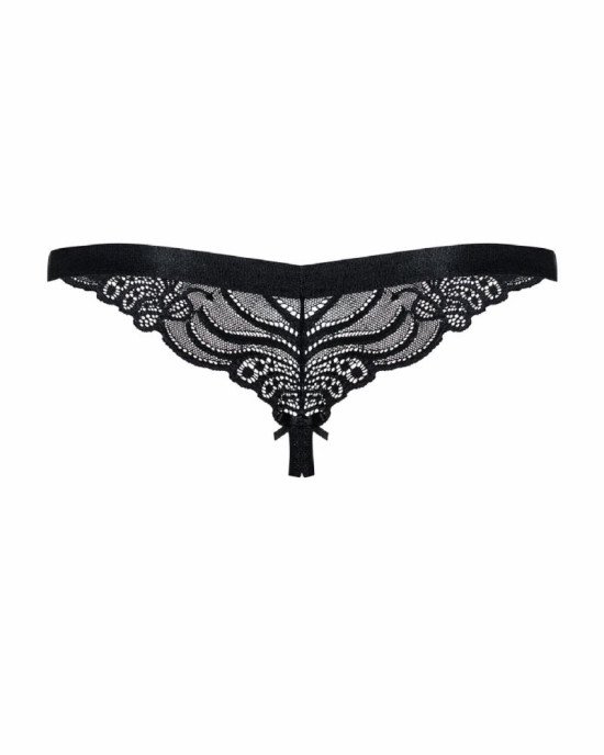 Мереживні танги з доступом Obsessive 828-THC-1 crotchless thong S/M, чорні Мереживні танги з доступом Obsessive 828-THC-1 crotchless thong S/M, чорні