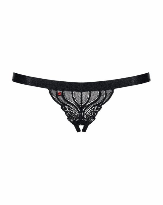 Мереживні танги з доступом Obsessive 828-THC-1 crotchless thong S/M, чорні Мереживні танги з доступом Obsessive 828-THC-1 crotchless thong S/M, чорні