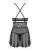 Еротичний мереживний комплект із сіточкою Obsessive 838-BAB-1 babydoll & thong black L/XL, чорний, п Еротичний мереживний комплект із сіточкою Obsessive 838-BAB-1 babydoll & thong black L/XL, чорний, п