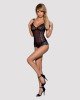Сітчасте боді на кісточках Obsessive Amanta teddy L/XL, чорне, з доступом