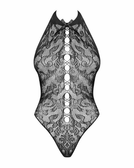 Бодістокінг з великими осередками та відкритою спиною Obsessive B113 teddy S/M/L, халтер