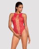 Ажурний бодістокінг із ефектом шнурівки Obsessive B120 teddy red S/M/L, червоний Ажурний бодістокінг із ефектом шнурівки Obsessive B120 teddy red S/M/L, червоний