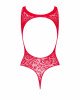 Ажурний бодістокінг із ефектом шнурівки Obsessive B120 teddy red S/M/L, червоний Ажурний бодістокінг із ефектом шнурівки Obsessive B120 teddy red S/M/L, червоний
