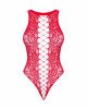Ажурний бодістокінг із ефектом шнурівки Obsessive B120 teddy red S/M/L, червоний Ажурний бодістокінг із ефектом шнурівки Obsessive B120 teddy red S/M/L, червоний