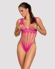 Сітчастий бодістокінг із поздовжніми вирізами Obsessive B121 teddy S/M/L, рожевий Сітчастий бодістокінг із поздовжніми вирізами Obsessive B121 teddy S/M/L, рожевий