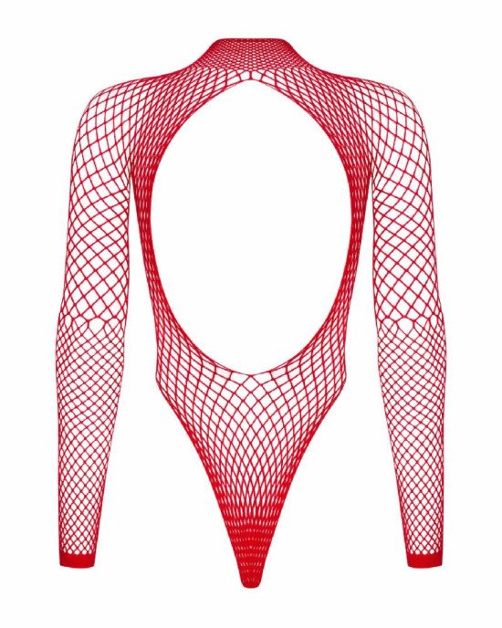 Сітчастий бодістокінг із довгим рукавом Obsessive B126 teddy red S/M/L, червоний Сітчастий бодістокінг із довгим рукавом Obsessive B126 teddy red S/M/L, червоний