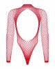 Сітчастий бодістокінг із довгим рукавом Obsessive B126 teddy red S/M/L, червоний Сітчастий бодістокінг із довгим рукавом Obsessive B126 teddy red S/M/L, червоний
