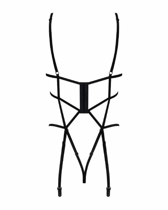 Боді зі стреп із доступом Obsessive Badossa crotchless teddy S/M, чорний Боді зі стреп із доступом Obsessive Badossa crotchless teddy S/M, чорний