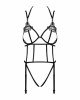Боді зі стреп із доступом Obsessive Badossa crotchless teddy L/XL, чорний Боді зі стреп із доступом Obsessive Badossa crotchless teddy L/XL, чорний