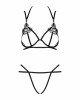Еротичний комплект зі стреп Obsessive Badossa 2-pcs set L/XL, чорний, з доступом, бюстгальтер, стрін Еротичний комплект зі стреп Obsessive Badossa 2-pcs set L/XL, чорний, з доступом, бюстгальтер, стрін