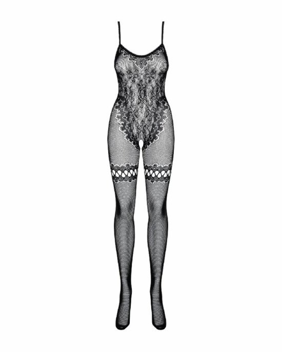 Бодістокінг Obsessive Bodystocking F213 S/M/L, імітація мереживного боді та резинки для панчіх Бодістокінг Obsessive Bodystocking F213 S/M/L, імітація мереживного боді та резинки для панчіх