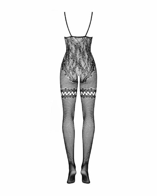Бодістокінг Obsessive Bodystocking F213 S/M/L, імітація мереживного боді та резинки для панчіх Бодістокінг Obsessive Bodystocking F213 S/M/L, імітація мереживного боді та резинки для панчіх