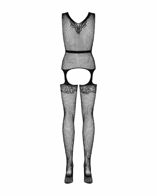 Бодістокінг Obsessive Bodystocking F217 S/M/L, елегантний силуетний малюнок, імітація панчіх Бодістокінг Obsessive Bodystocking F217 S/M/L, елегантний силуетний малюнок, імітація панчіх