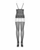 Бодістокінг Obsessive Bodystocking F235 S/M/L, тонкі підв’язки, ніжний декор, сіточка Бодістокінг Obsessive Bodystocking F235 S/M/L, тонкі підв’язки, ніжний декор, сіточка