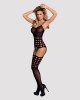 Бодістокінг Obsessive Bodystocking G310 S/M/L, топ, панчохи, підв’язки, круглі вирізи Бодістокінг Obsessive Bodystocking G310 S/M/L, топ, панчохи, підв’язки, круглі вирізи