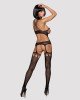 Бодістокінг Obsessive Bodystocking G313 S/M/L, шнурівка, геометричний декор Бодістокінг Obsessive Bodystocking G313 S/M/L, шнурівка, геометричний декор