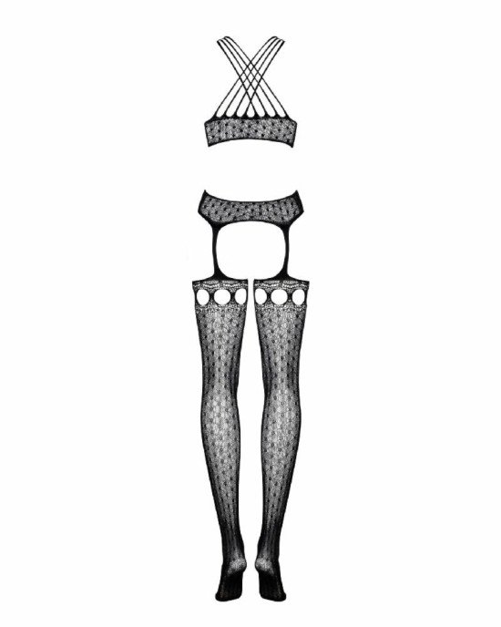 Бодістокінг Obsessive Bodystocking G313 S/M/L, шнурівка, геометричний декор Бодістокінг Obsessive Bodystocking G313 S/M/L, шнурівка, геометричний декор