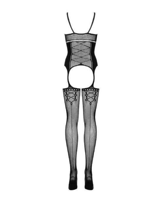 Бодістокінг Obsessive Bodystocking G314 S/M/L, імітація корсету та корсетного шнурівки Бодістокінг Obsessive Bodystocking G314 S/M/L, імітація корсету та корсетного шнурівки