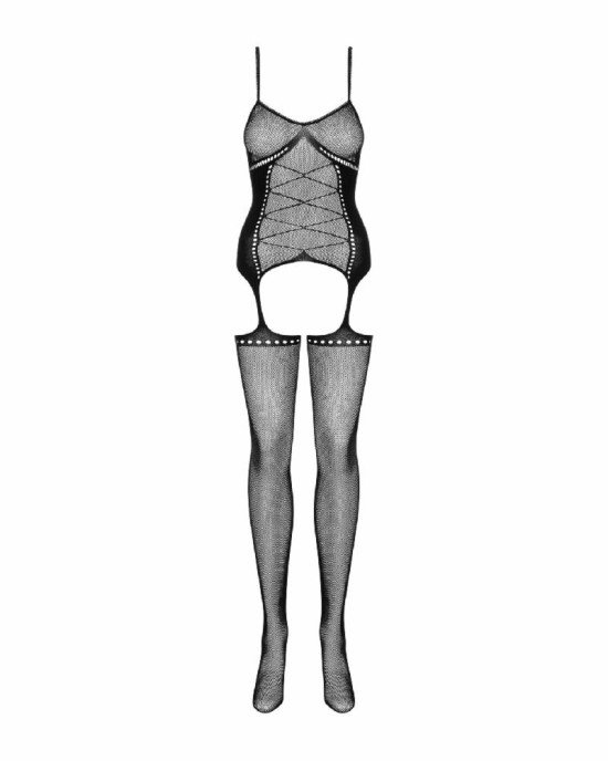 Бодістокінг Obsessive Bodystocking G314 S/M/L, імітація корсету та корсетного шнурівки Бодістокінг Obsessive Bodystocking G314 S/M/L, імітація корсету та корсетного шнурівки
