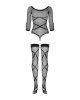 Бодістокінг Obsessive Bodystocking G320 S/M/L, панчохи, боді, декор у вигляді ліній Бодістокінг Obsessive Bodystocking G320 S/M/L, панчохи, боді, декор у вигляді ліній