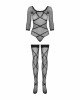 Бодістокінг Obsessive Bodystocking G320 S/M/L, панчохи, боді, декор у вигляді ліній Бодістокінг Obsessive Bodystocking G320 S/M/L, панчохи, боді, декор у вигляді ліній