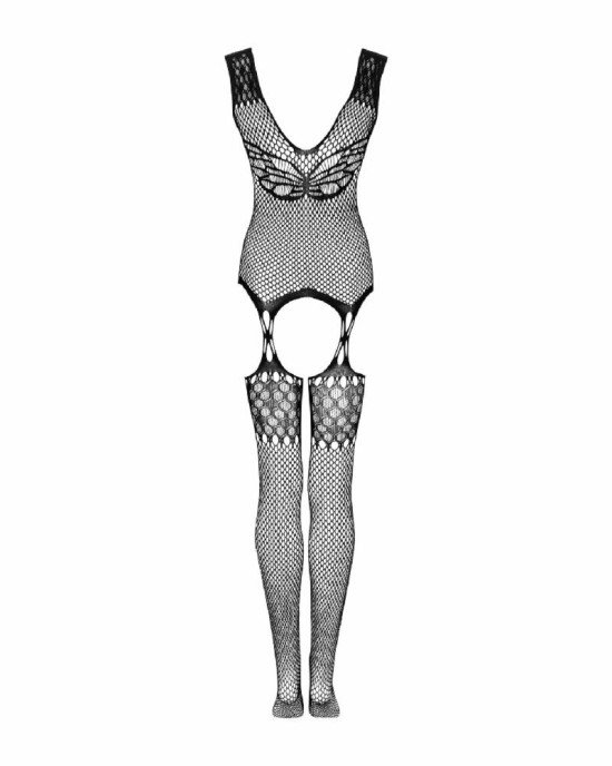 Бодістокінг Obsessive Bodystocking G323 S/M/L black, малюнок бджоли та метелика Бодістокінг Obsessive Bodystocking G323 S/M/L black, малюнок бджоли та метелика