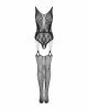 Бодістокінг Obsessive Bodystocking G324 S/M/L black, силуетний малюнок Бодістокінг Obsessive Bodystocking G324 S/M/L black, силуетний малюнок