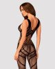 Сітчастий бодістокінг з вирізами та малюнком Obsessive Bodystocking G328 S/M/L, чорний, комбінезон Сітчастий бодістокінг з вирізами та малюнком Obsessive Bodystocking G328 S/M/L, чорний, комбінезон