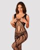 Сітчастий бодістокінг з вирізами та малюнком Obsessive Bodystocking G328 S/M/L, чорний, комбінезон Сітчастий бодістокінг з вирізами та малюнком Obsessive Bodystocking G328 S/M/L, чорний, комбінезон