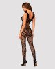 Сітчастий бодістокінг з вирізами та малюнком Obsessive Bodystocking G328 S/M/L, чорний, комбінезон Сітчастий бодістокінг з вирізами та малюнком Obsessive Bodystocking G328 S/M/L, чорний, комбінезон