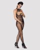 Бодістокінг із дрібної сітки з відкритими грудьми та доступом Obsessive Bodystocking N101 S/M/L, чор Бодістокінг із дрібної сітки з відкритими грудьми та доступом Obsessive Bodystocking N101 S/M/L, чор