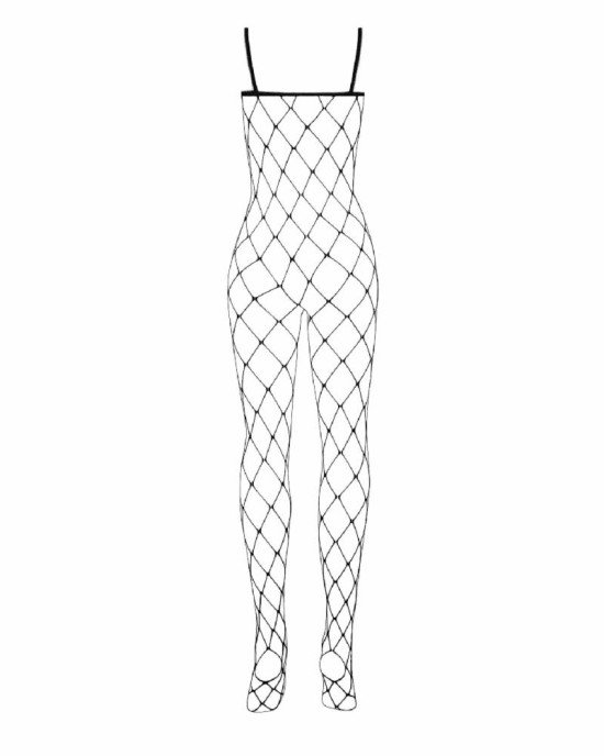 Бодістокінг з великим вічком і відкритими грудьми Obsessive Bodystocking N102 S/M/L, чорний, комбіне