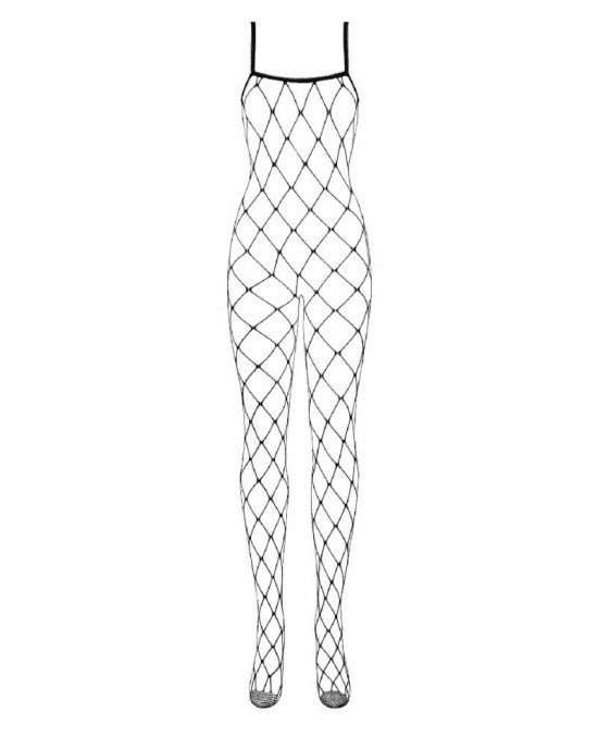 Бодістокінг з великим вічком і відкритими грудьми Obsessive Bodystocking N102 S/M/L, чорний, комбіне