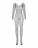 Сітчастий бодістокінг із довгим рукавом Obsessive Bodystocking N109 black S/M/L, чорний, комбінезон,