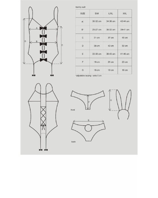 Еротичний костюм зайчика Obsessive Bunny suit 4 pcs costume pink L/XL, рожевий, топ з підв’язками, т Еротичний костюм зайчика Obsessive Bunny suit 4 pcs costume pink L/XL, рожевий, топ з підв’язками, т
