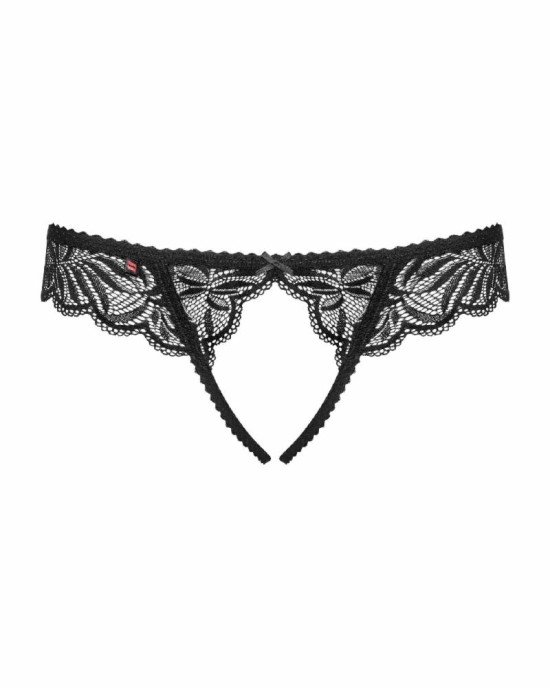 Мереживні танга з доступом Obsessive Contica crothchles thong S/M, чорні Мереживні танга з доступом Obsessive Contica crothchles thong S/M, чорні